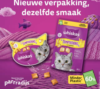 Probeer Whiskas Temptations voor €1 na cashback