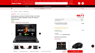 Portátil Gaming Acer Nitro V 15 ANV15-51-74NX por 908,26€