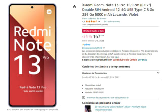 Xiaomi Redmi Note 13 Pro 4G de 8GB/256GB por 167,20€