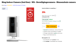 Ring Indoor Camera (2nd Gen) voor €29 bij Bol