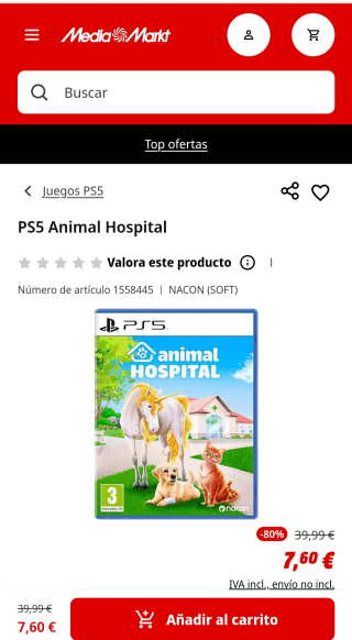 Juego para PS5 animal hospital por 7,60€