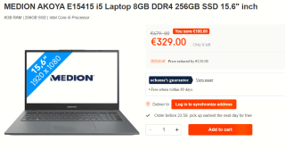 MEDION AKOYA E15415 i5 Laptopvoor €329 bij Ochama