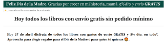 5% dto y Envío gratis sin mínimo