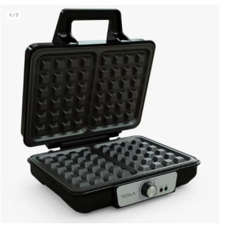 Gofrera Tesla WM200BX, Antiadherente, 1000W, Protección al Sobrecalentamiento, Ajuste de Temperatura 140º-220º, Indicador LED de Cocción por 12.55€