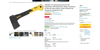 Hacha LEXIVON V14 36cm Empuñadura ergonómica Fucon funda protectora por solo 19,19€