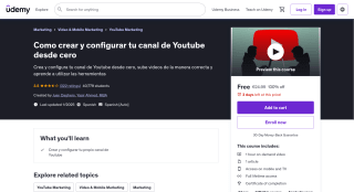 Curso Online Cómo Crear y Configurar Tu Canal de Youtube Desde Cero gratis