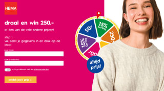 Draai en win shoptegoed of korting bij HEMA