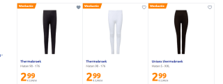 Diverse Thermokleding voor €2,99 bij de Action
