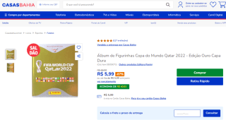 Álbum de Figurinhas da Copa do Mundo do Qatar 2022 - R$ 5,99