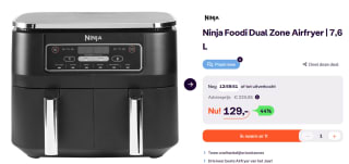 Ninja Foodi Dual Zone Airfryer 7,6 L voor €129 bij Ibood
