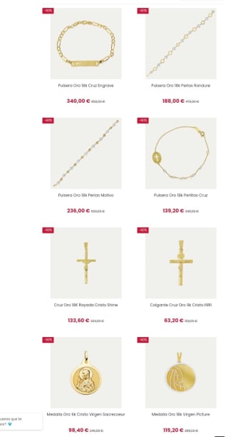 Hasta -70% de Descuento Joyería Primera Comunión.