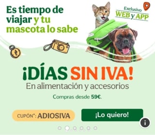 Días sin IVA en Tiendanimal.
