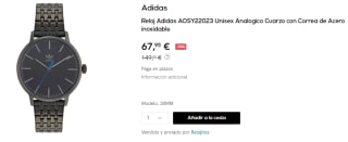 Reloj Adidas AOSY22023 Analogico de Cuarzo con Correa de Acero inoxidable por 67.95€