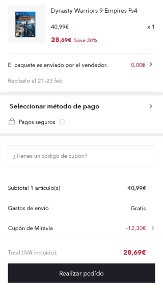 Dynasty Warriors 9 Empires PlayStation 4 por 28,69€.