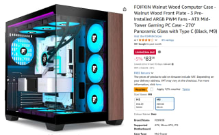 FOIFKIN PC behuizing -hout walnoot frontpaneel met geïnstalleerde 3 PWM ARGB-ventilators voor €73 bij Amazon