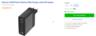 Sitecom CH-1003 140W PD Wall Charger voor €59 bij Coolblue