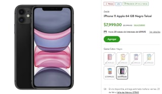 iPhone 11 64GB Negro Telcel por $5,277 en Bodega Aurrera