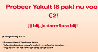 Probeer Yakult (8 pak) voor €2 na cashback