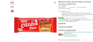 4ud Extrafino Xtreme tableta chocolate con leche y galleta 87g Nestle por 3,80€
