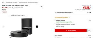 TP-Link Tapo RV30 Max Plus - Robotstofzuiger met Dweilfunctie voor €222 bij Mediamarkt