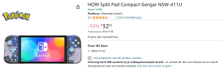 Hori Split Pad Pro Compact Controller Pokemon voor €32,98 bij Amazon