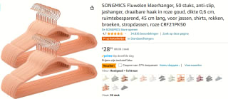 50 fluwelen kledinghangers voor €21,16 bij Amazon