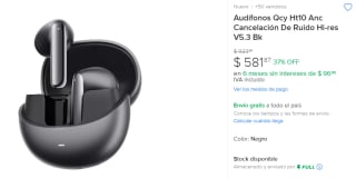 Audífonos QCY HT10 ANC por $582 en Mercado Libre