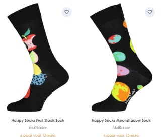 6 paar Happy Socks voor €15 bij Hemd Voor Hem