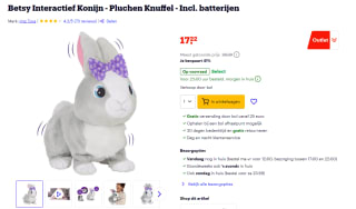 Betsy Interactief Konijn knuffel voor €17,22 bij Bol.