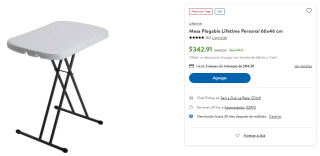 Mesa Plegable Lifetime Personal 66x46cm por $343 | Oferta Sam's Club