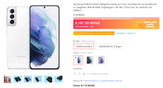 Samsung S21+ Reacondicionado a $6,788 en AliExpress