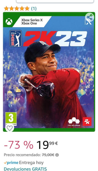 PGA TOUR 2K23 Xbox Series X, Xbox One por 19,99€.