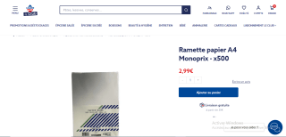 Ramette papier A4 Monoprix - x500 à 2,99€