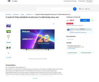 Philips Ambilight TV 50PUS8209 50" 126cm 4K UHD QLED Dolby Atmos por solo 399€