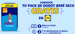 Gratis pack de pañales Dodot Bebé Seco (Rembolsó)