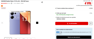 Xiaomi Redmi Note 13 Pro 4G - 8GB/256GB - Paars voor €179 bij de Mediamarkt