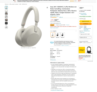 Sony WH-1000XM5 Auriculares Inalámbricos con Noise Cancelling por 272,92€