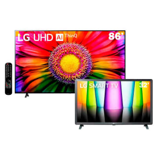 Smart TV da LG de 86 polegadas em 4K e Smart TV LG de 32 polegadas - R$ 8.499