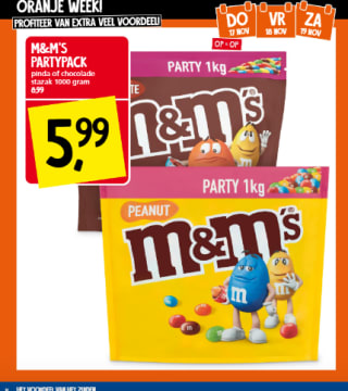 1kilo M&M’s voor €5,99 bij Jan Linders