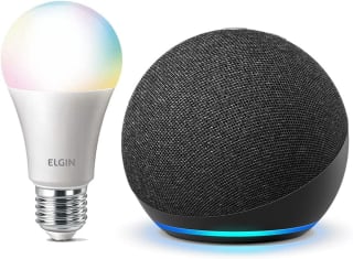 Smart Lâmpada da Elgin e Echo Dot (4ª Geração) - R$ 269,10