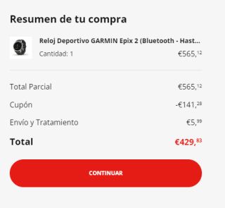 Reloj deportivo Garmin Epix 2 por 423,84€