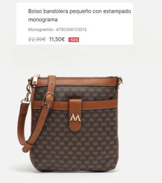 Bolso bandolera pequeño con estampado monograma Monogramito por 11.5€