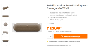 Beats Pill - bluetooth-luidspreker voor €128 bij Proshop