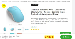 Glorious Model O Pro Wireless Gaming Muis voor €37,90 bij Proshop