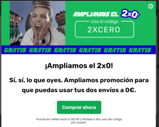 Dos envíos en Mil anuncios gratis