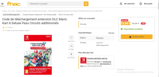 DLC Mario Kart 8 Deluxe Pass Circuits additionnels à 19,99 €