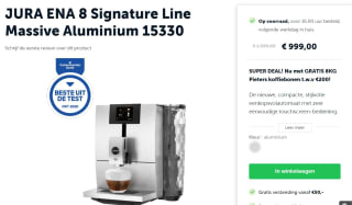 Jura Espresso Ena 8 Touch Massive Aluminium incl 8 kg koffiebonen voor €999 bij Like2cook