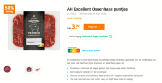 AH Excellent Ossenhaas puntjes ca. 200 g 50% korting