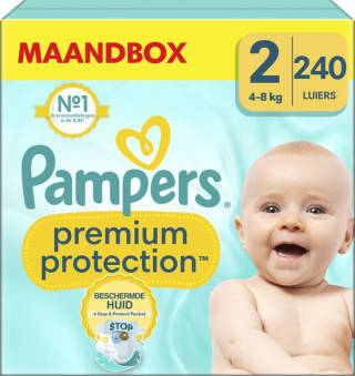 Pampers Premium Protection , New Baby maat 2 Mini, 4-8kg, (1x 240 luiers) voor €52,70 bij Bol.com