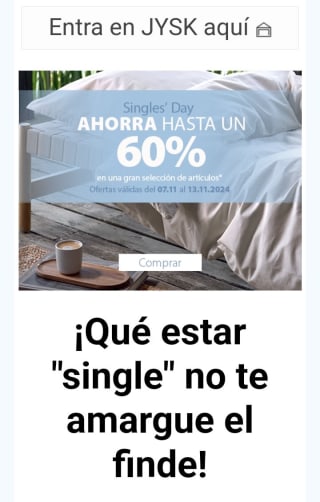 Single Day con hasta -60% en Jysk.
